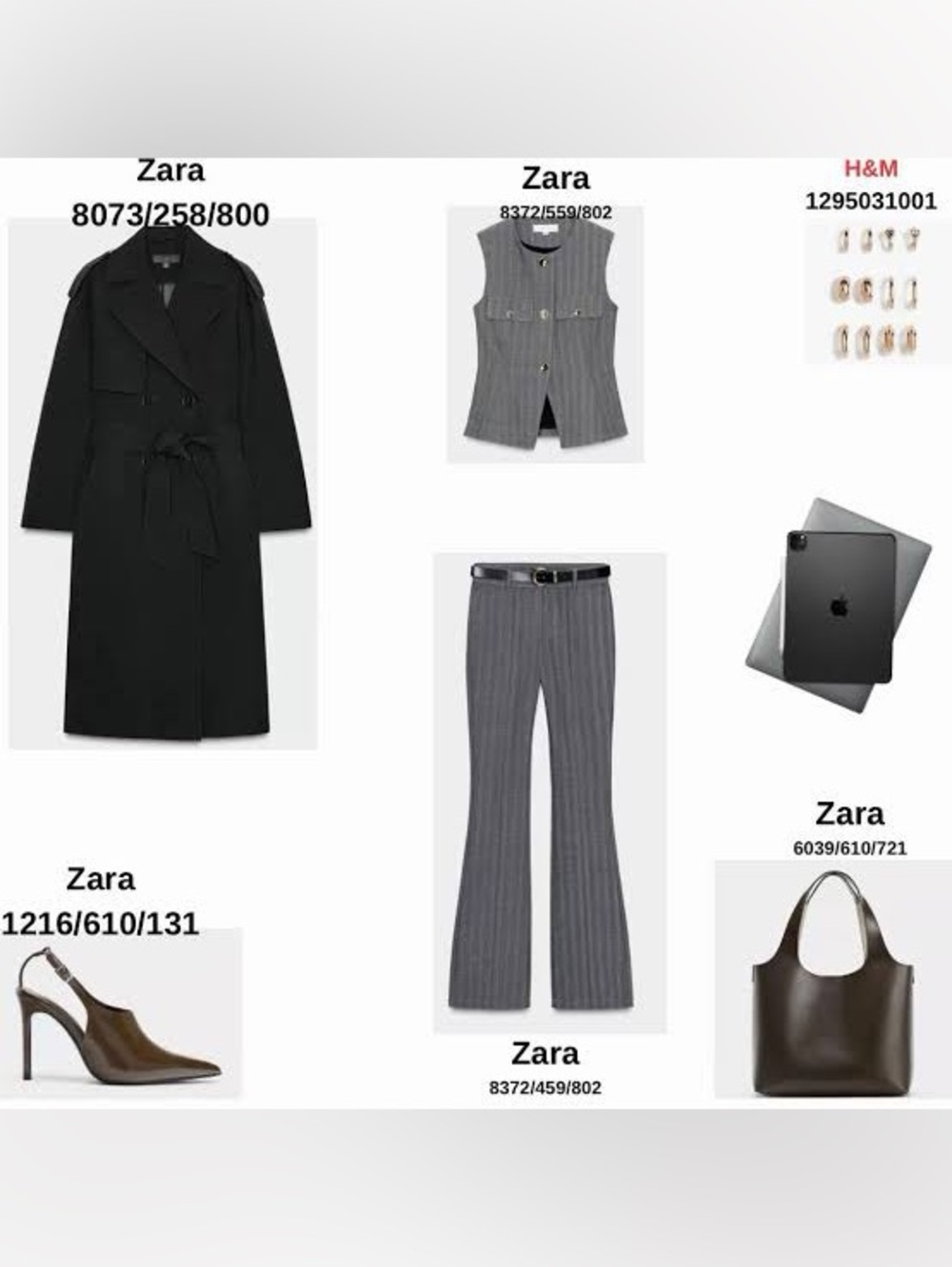 Zara Gray Pinstripe Vest and Flare Pants Set with Gold Buttons - Picture 4 of 14